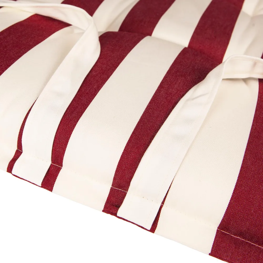 Kopu® Mila Red - Comfortabel Tuinkussen met Hoge Rug - Rood-Wit