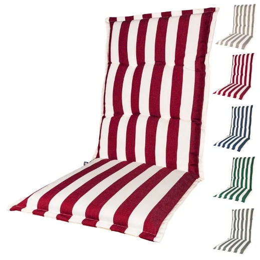 Kopu® Mila Red - Comfortabel Tuinkussen met Hoge Rug - Rood-Wit