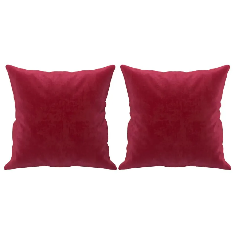 Premium Kwaliteit Sierkussens 2 st 40x40 cm fluweel wijnrood