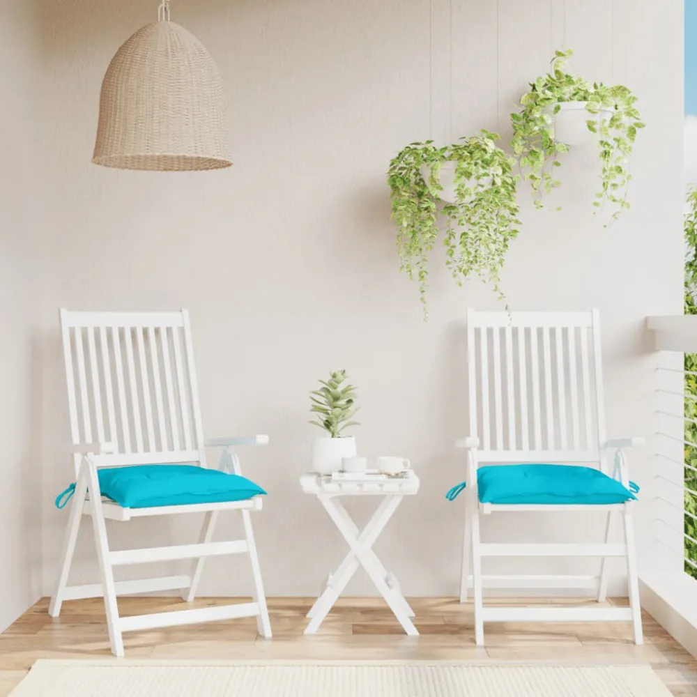 Premium Kwaliteit Stoelkussens 2 st 50x50x7 cm stof azuurblauw