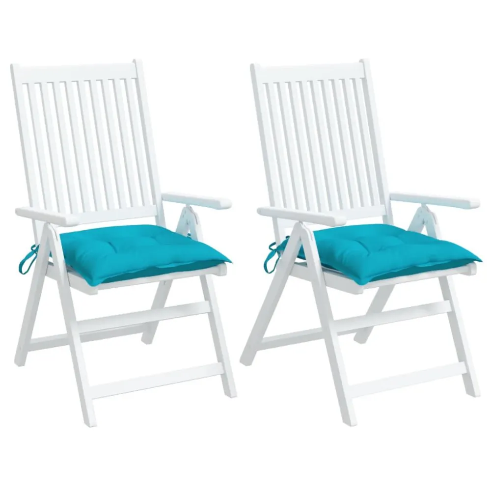 Premium Kwaliteit Stoelkussens 2 st 50x50x7 cm stof azuurblauw