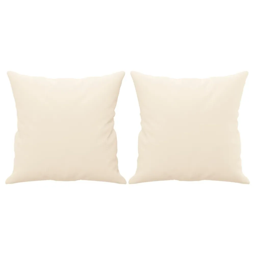 Sierkussens 2 st 40x40 cm fluweel crèmekleurig | Makkelijk te Reinigen