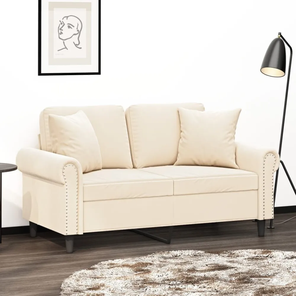 Sierkussens 2 st 40x40 cm fluweel crèmekleurig | Makkelijk te Reinigen