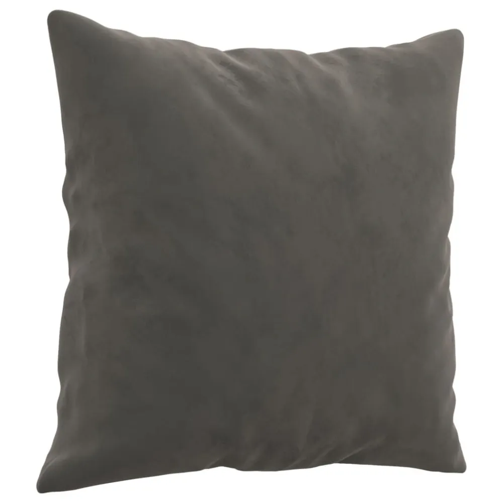 Sierkussens 2 st 40x40 cm fluweel donkergrijs voor binnen- en buitengebruik