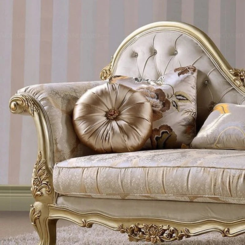 Vlekwerende Glam Upholstered Chaise Lounge Couch Wood Chaise Lounge Chair
