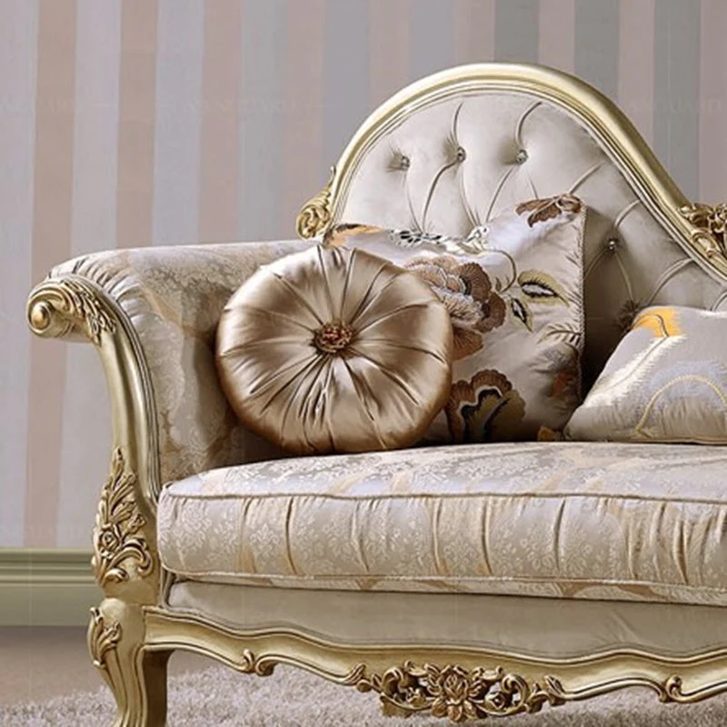 Vlekwerende Glam Upholstered Chaise Lounge Couch Wood Chaise Lounge Chair