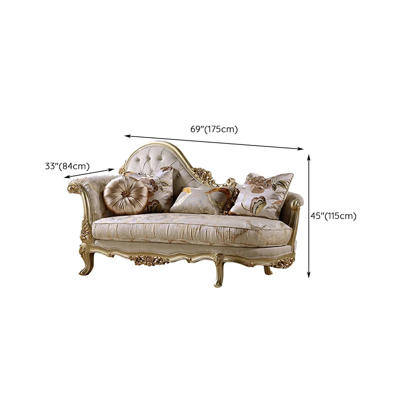 Vlekwerende Glam Upholstered Chaise Lounge Couch Wood Chaise Lounge Chair
