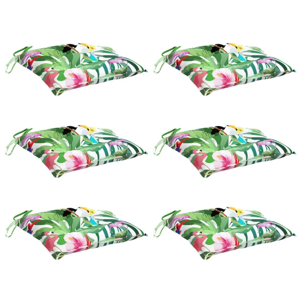 Vlekwerende Stoelkussens 6 st 40x40x7 cm stof meerkleurig
