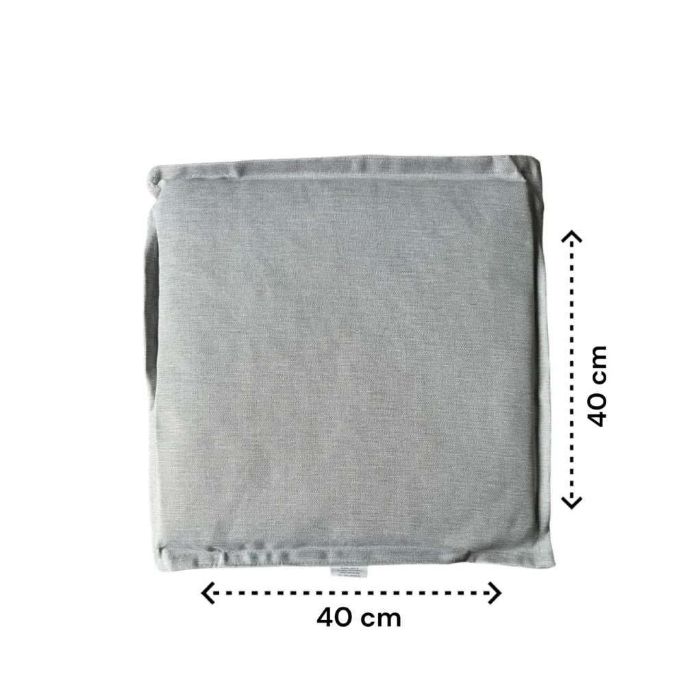 Zitkussen Stoel - Licht Grijs - 40 cm x 40 cm x 2 cm - Geschikt voor Binnen en Buiten - Waterafstotend Materiaal - Kussent...