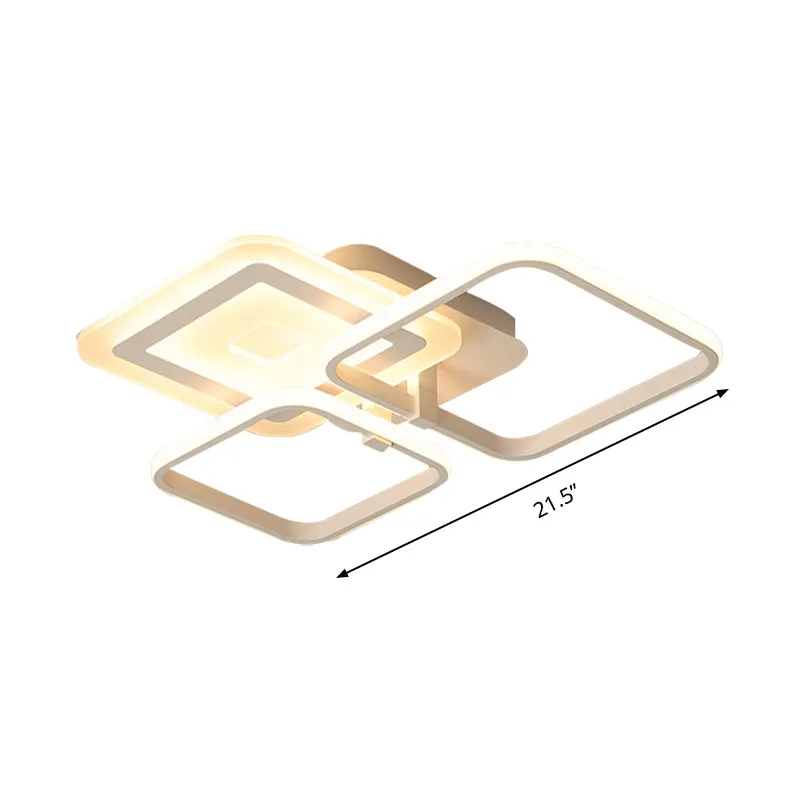 Acryl vierkante semi-inbouw eenvoudige LED wit dichtbij plafond verlichtingsarmatuur warm/wit helder