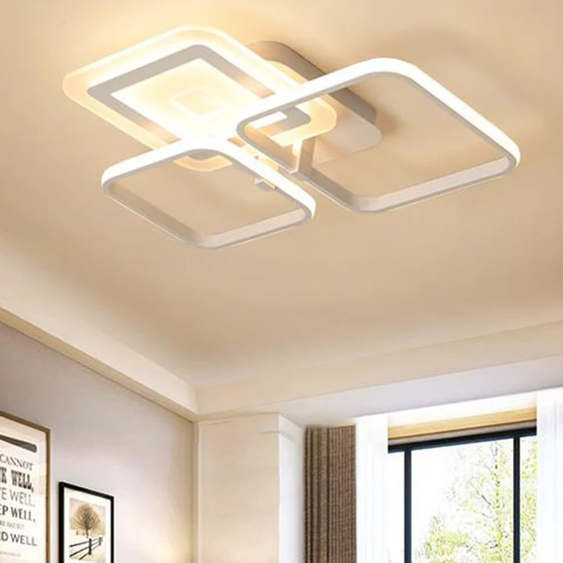 Acryl vierkante semi-inbouw eenvoudige LED wit dichtbij plafond verlichtingsarmatuur warm/wit helder