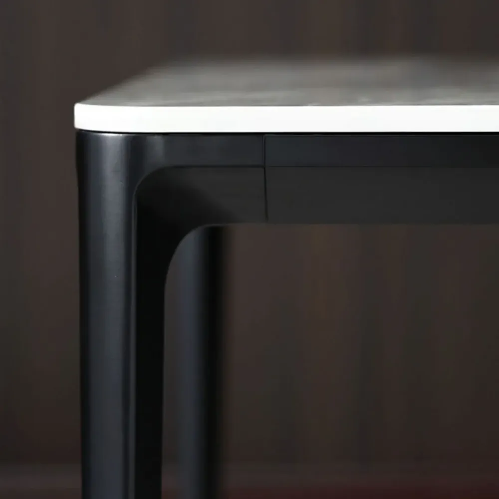 Actueel Style Sintered Stone Dining Table Gray Rectangle Table 4 Legs 55