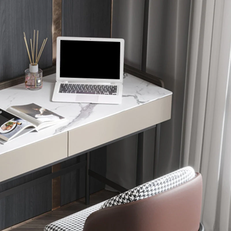 Contemporain Office Task Desk Rectangular Shape Grey Writing Desk 4 Legs 31l