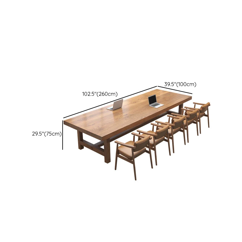 Contemporain Wooden Task Desk Rectangular Shape Office Desk 4 Legs 55