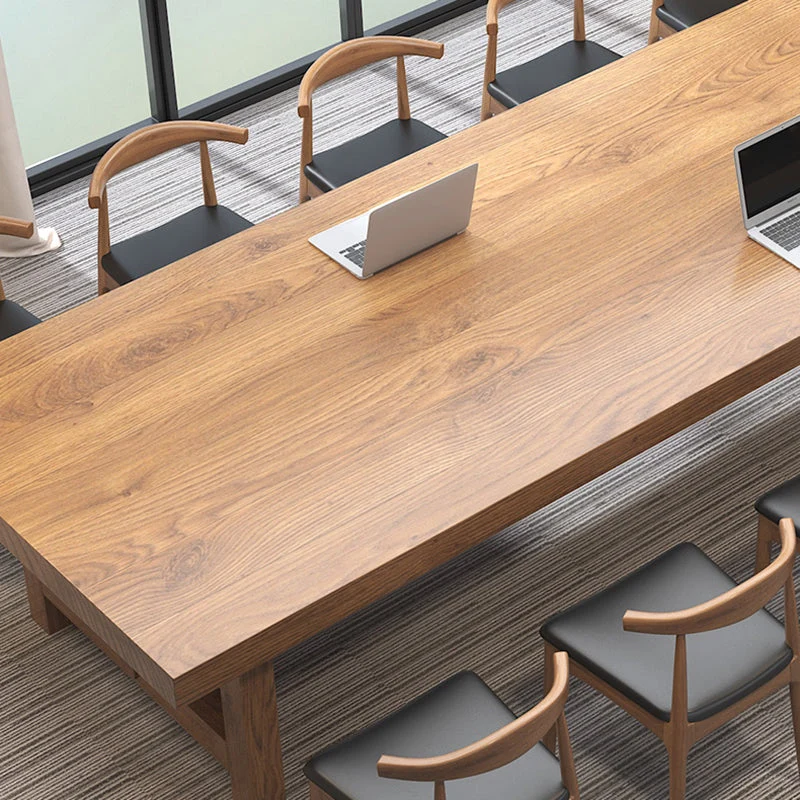 Contemporain Wooden Task Desk Rectangular Shape Office Desk 4 Legs 55