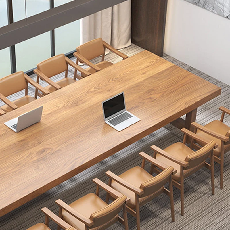 Contemporain Wooden Task Desk Rectangular Shape Office Desk 4 Legs 55