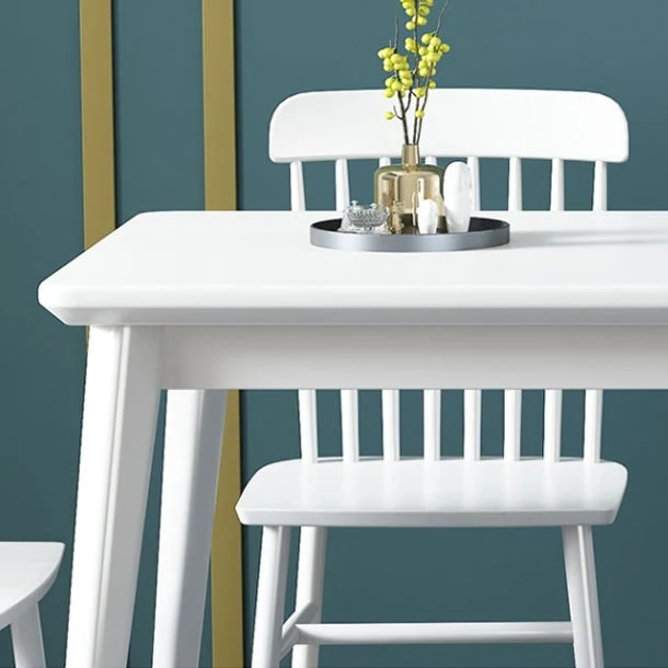 Contemporary Effen Wood Rectangle Shape Dining Table Standard Dining Table 4 Legs Base 47