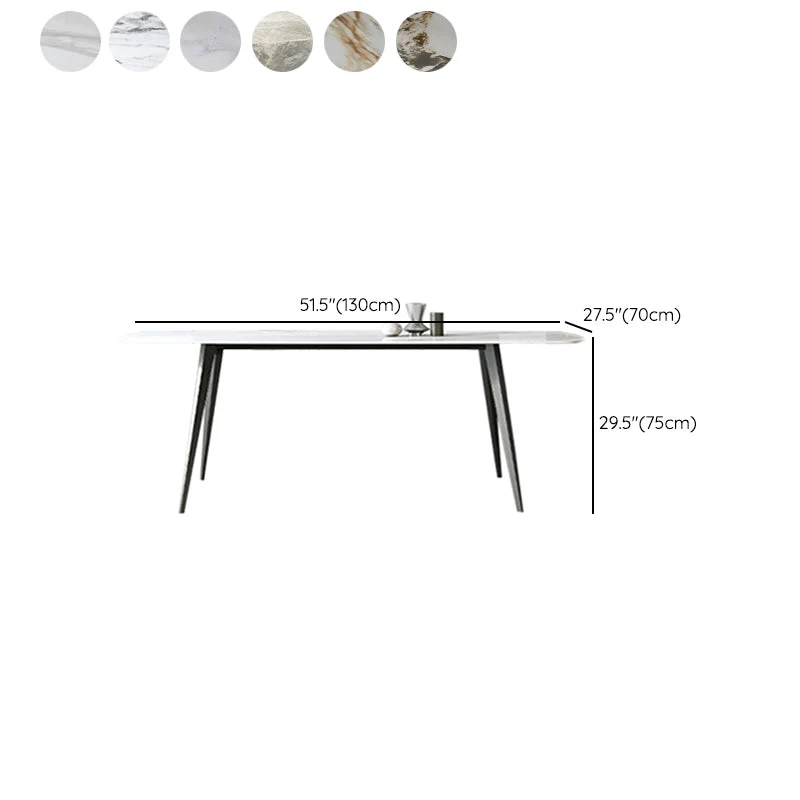 Contemporary Rectangle Table Staalsoort Base Dining Table 4 Legs White