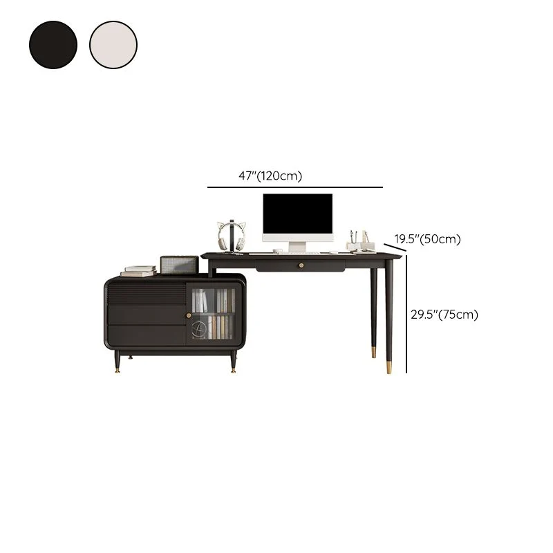 Contemporary Style Wood Office Desk Rectangular Shape Task Desk 4 Drawers Home 47