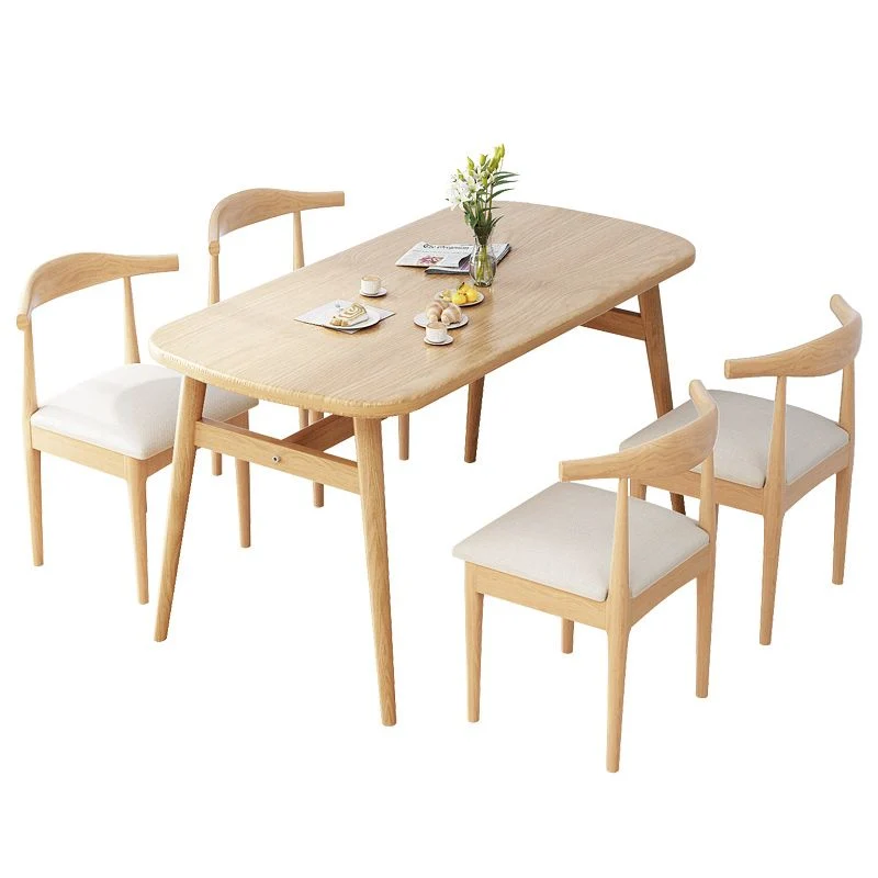 Contemporary Uni Wood Rectangle Shape Dining Furniture 4 Wood Legs Table Kitchen 47