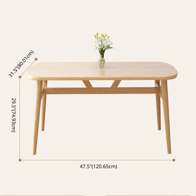 Contemporary Uni Wood Rectangle Shape Dining Furniture 4 Wood Legs Table Kitchen 47
