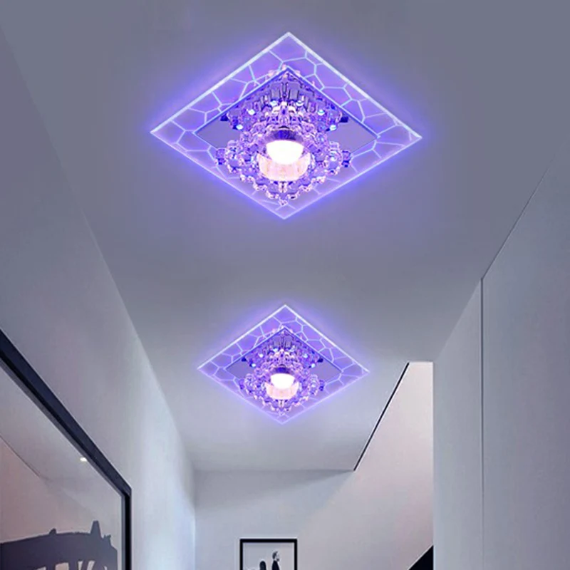 Eenvoud Vierkante vorm LED-inbouwlamp Kristallen gang Inbouwplafondlamp licht