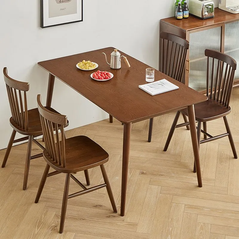 Eigentijds Solid Wood Kitchen Dining Table Standard Rectangle Shape Dining Table 4 Legs Base 43