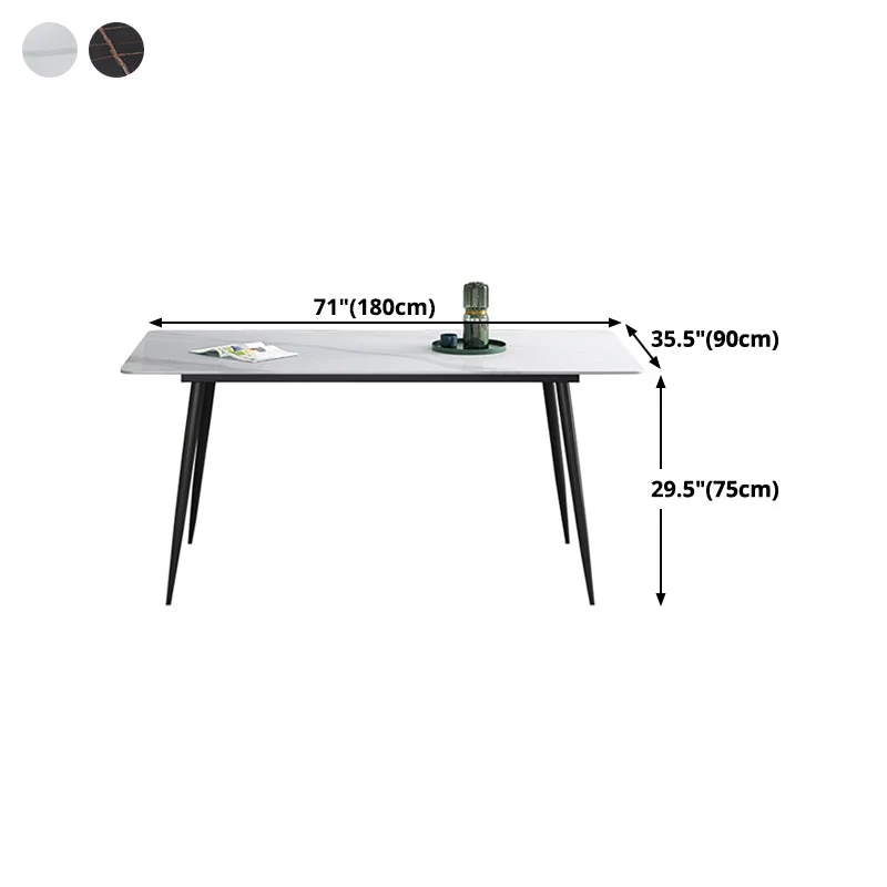 Hedendaags Style Rectangle Dining Table Stone 4-foot Furniture Dining Room 47