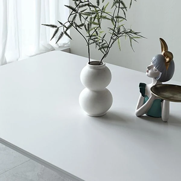 Modern Ivoor Kitchen Dining Table Sintered Stone Rectangle Shape Dining Table 4 Legs Base 47