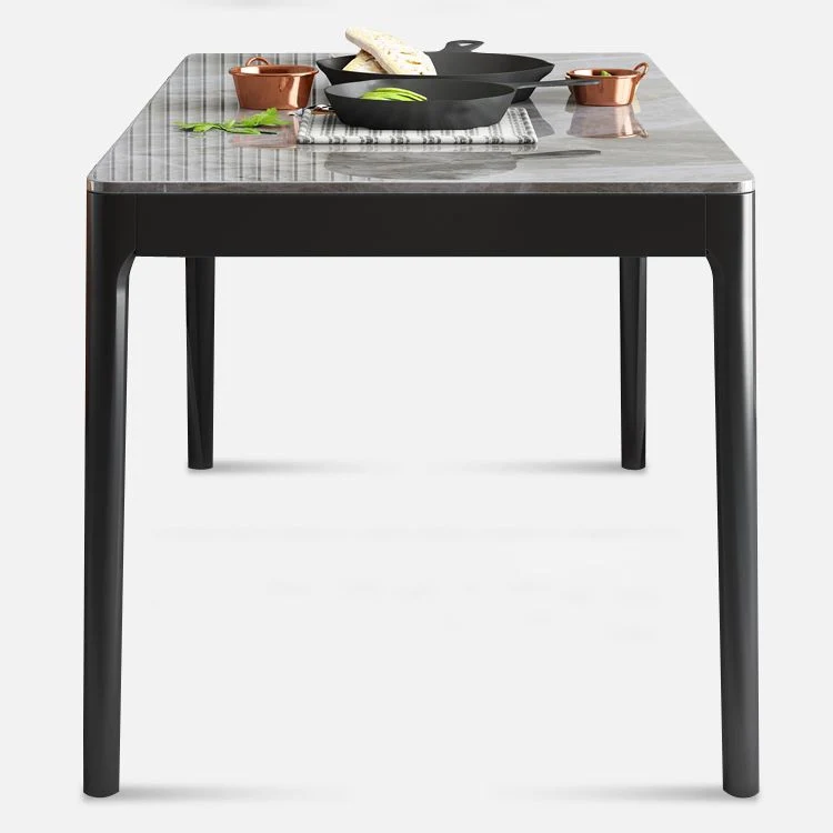 Rectangle Shape Sintered Stone Dining Table Simplicity 4 Legs Table Dining Room 47