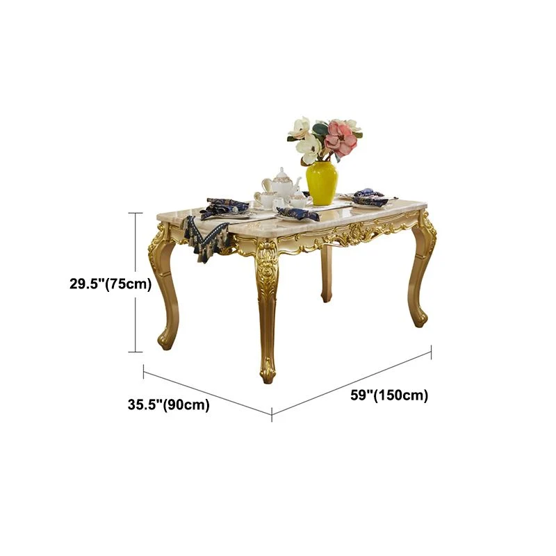 Rectangle Victoria Dinette Table Marble Dining Room Dinner Table 4-foot 51