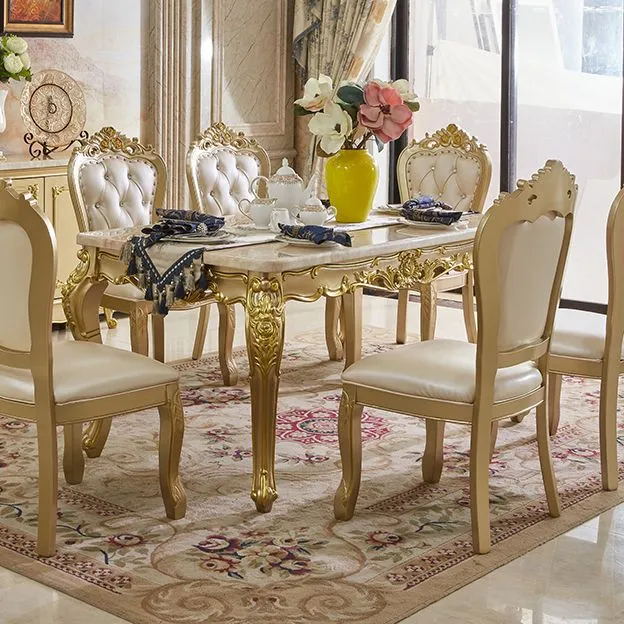 Rectangle Victoria Dinette Table Marble Dining Room Dinner Table 4-foot 51