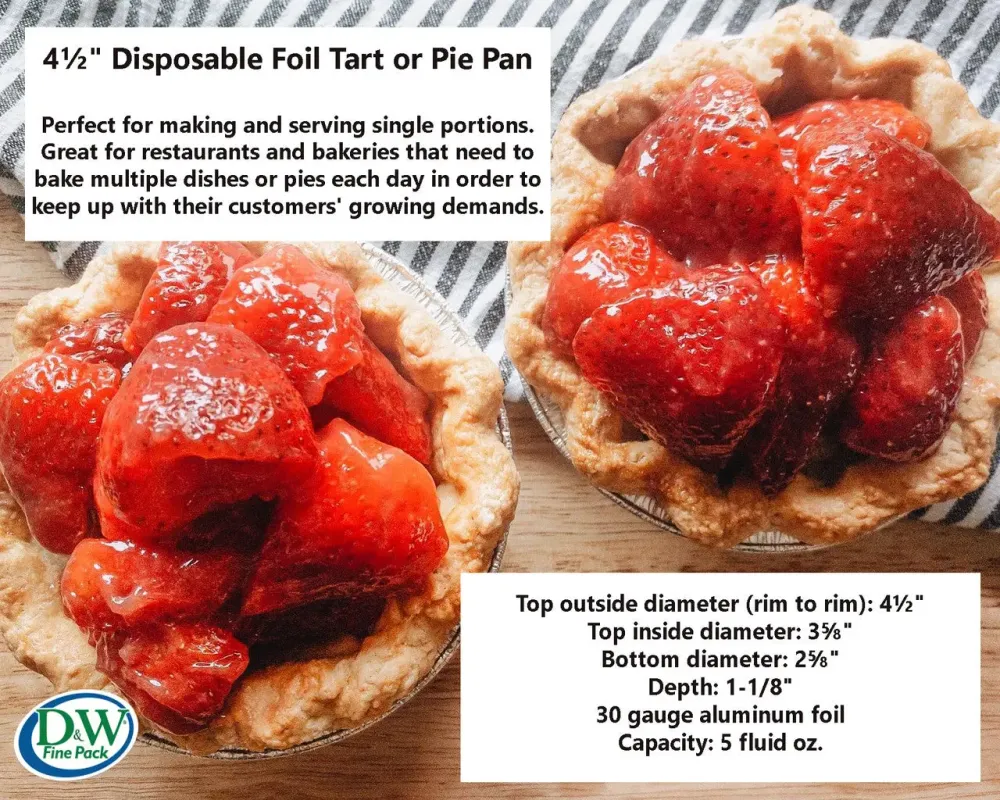 4½" Rim to Rim Foil Tart or Pie Pan - Deep #475