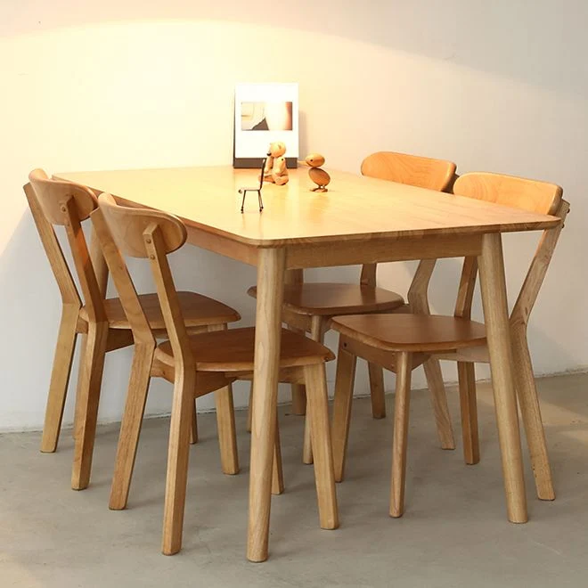 Simplicity Massief Wood Dining Table Rectangle Shape Dining Table 4 Legs Base 43