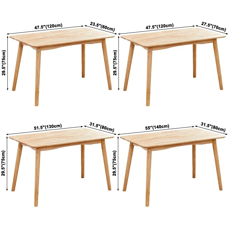 Simplicity Style Uni Wood Dining Table Rectangle and Square Dining Table 4 Legs Base 23