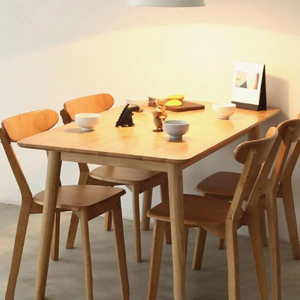 Simplicity Uni Wood Dining Table Rectangle Shape Dining Table 4 Legs Base 43