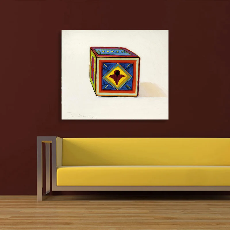 Traditionele stijl tieners wanddecoratie eigenaardige vierkante doos blauwe kunst, meerdere maten