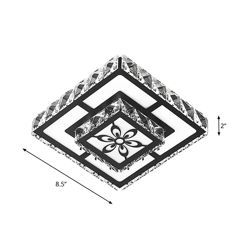 Vierkante vorm inbouwlamp Moderne stijl Kristallen gang LED-inbouwplafondlamp