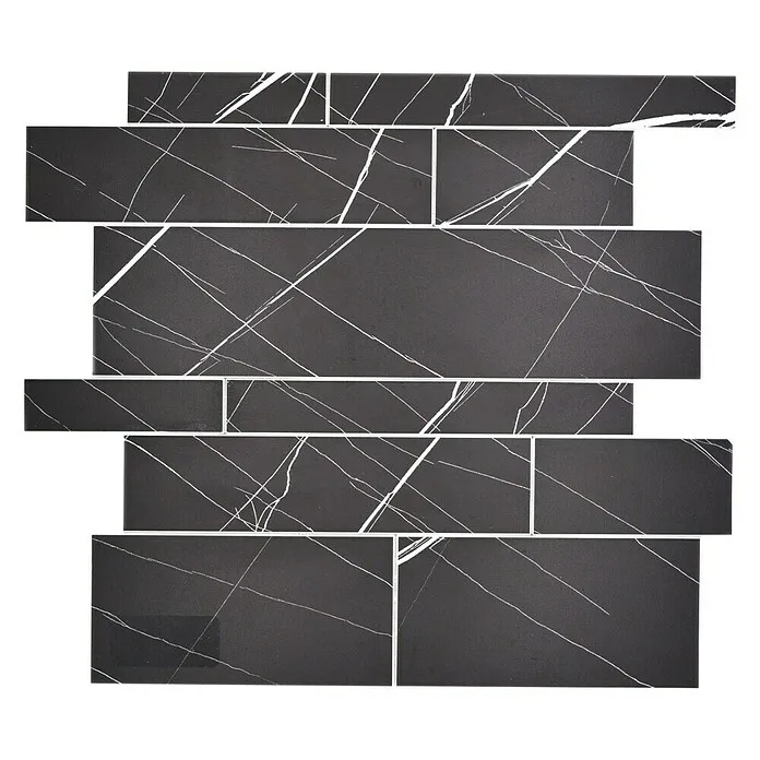 Zelfklevend mozaïek Rechthoek SAM 4XSP 04 - 29,8 x 29,6 cm, Vinyl, Zwart