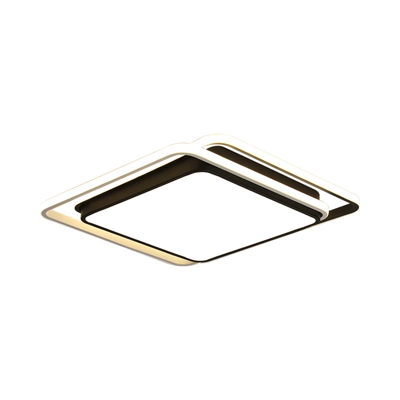 Zwart vierkant/rond/rechthoekig plafondinbouw moderne LED acryl inbouwverlichting warm/wit zwak voor slaapkamer