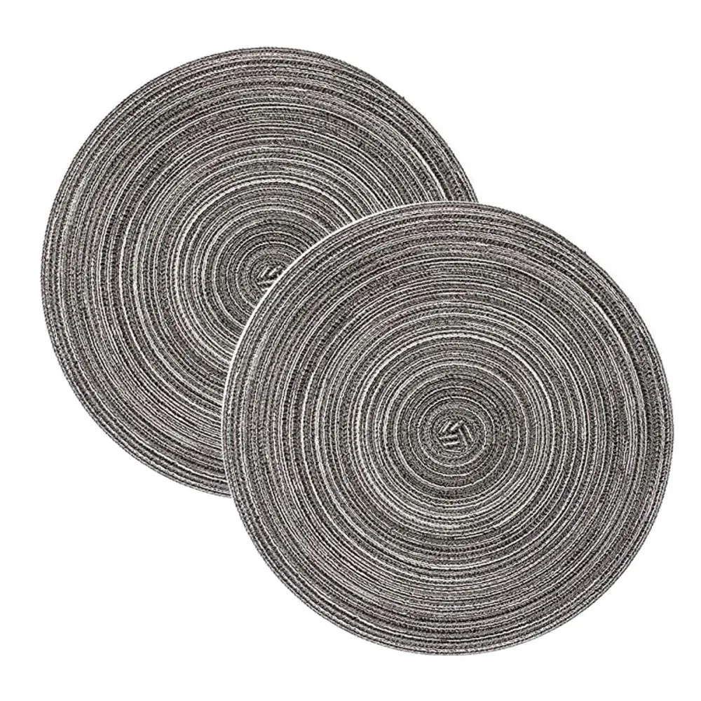 Placemat - 2 stuks - Placemat 38 cm - Grijs
