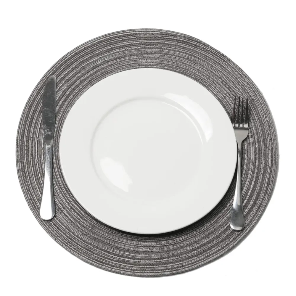Placemat - 2 stuks - Placemat 38 cm - Grijs