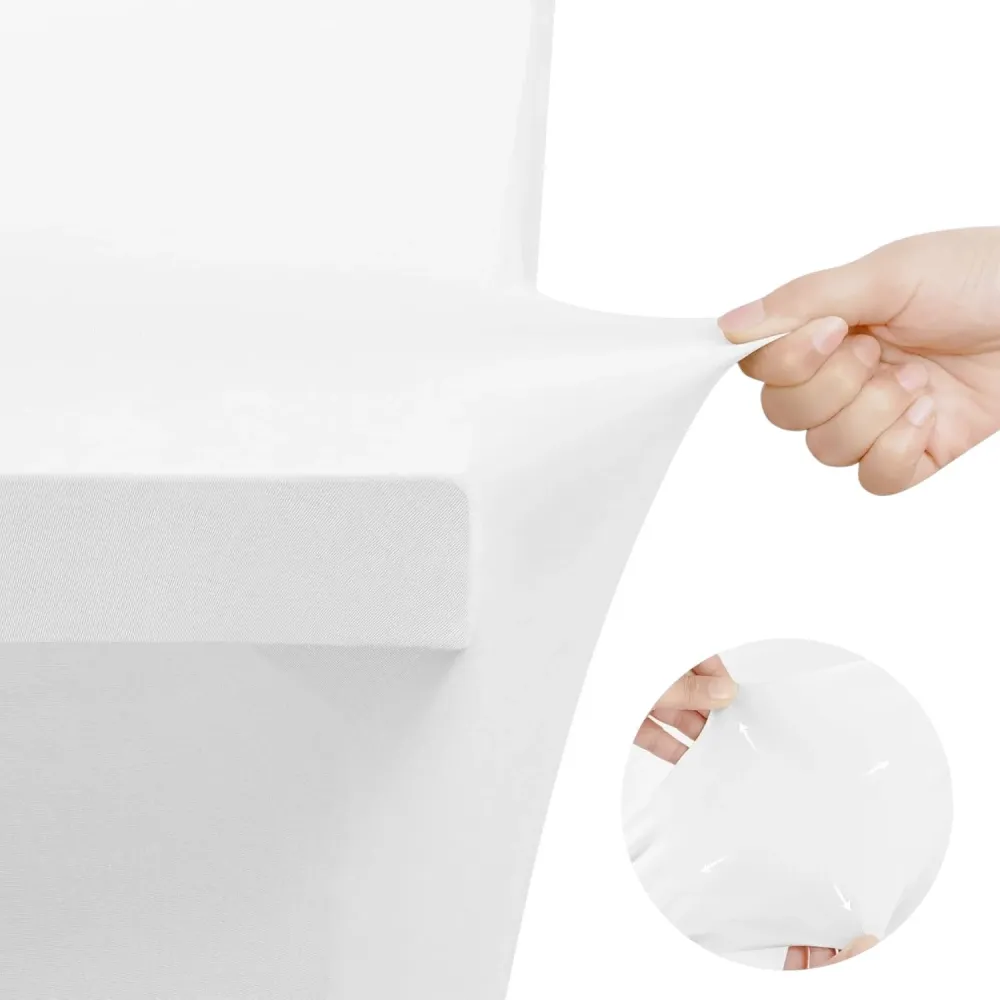 Rechthoekige Tafelhoes Stretch – 180 x 75 x 75 cm – Elastisch & Strak – Wasbaar – Wit – Voor Feesten, Beurzen & Evenemente...