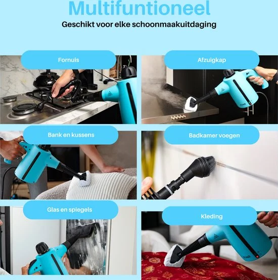 Kymo Handstoomreiniger Plus - Reinigingsmachine - Stoomapparaat Vloer-Bank-Badkamer-Keuken - Handstomer - Stoomreiniger ba...