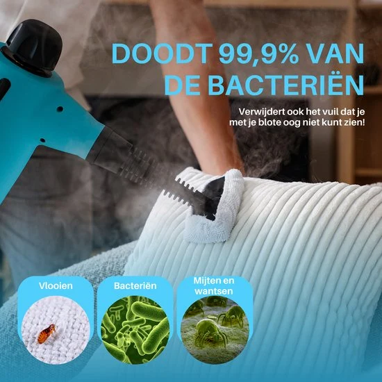 Kymo Handstoomreiniger Plus - Reinigingsmachine - Stoomapparaat Vloer-Bank-Badkamer-Keuken - Handstomer - Stoomreiniger ba...