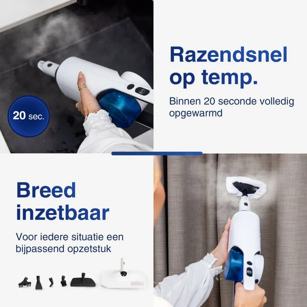 Samako Royal Elite Stoomreiniger - Handstomer - Vlekkenreiniger - Diepte reiniging voor vloer, bank, badkamer en tapijt -...