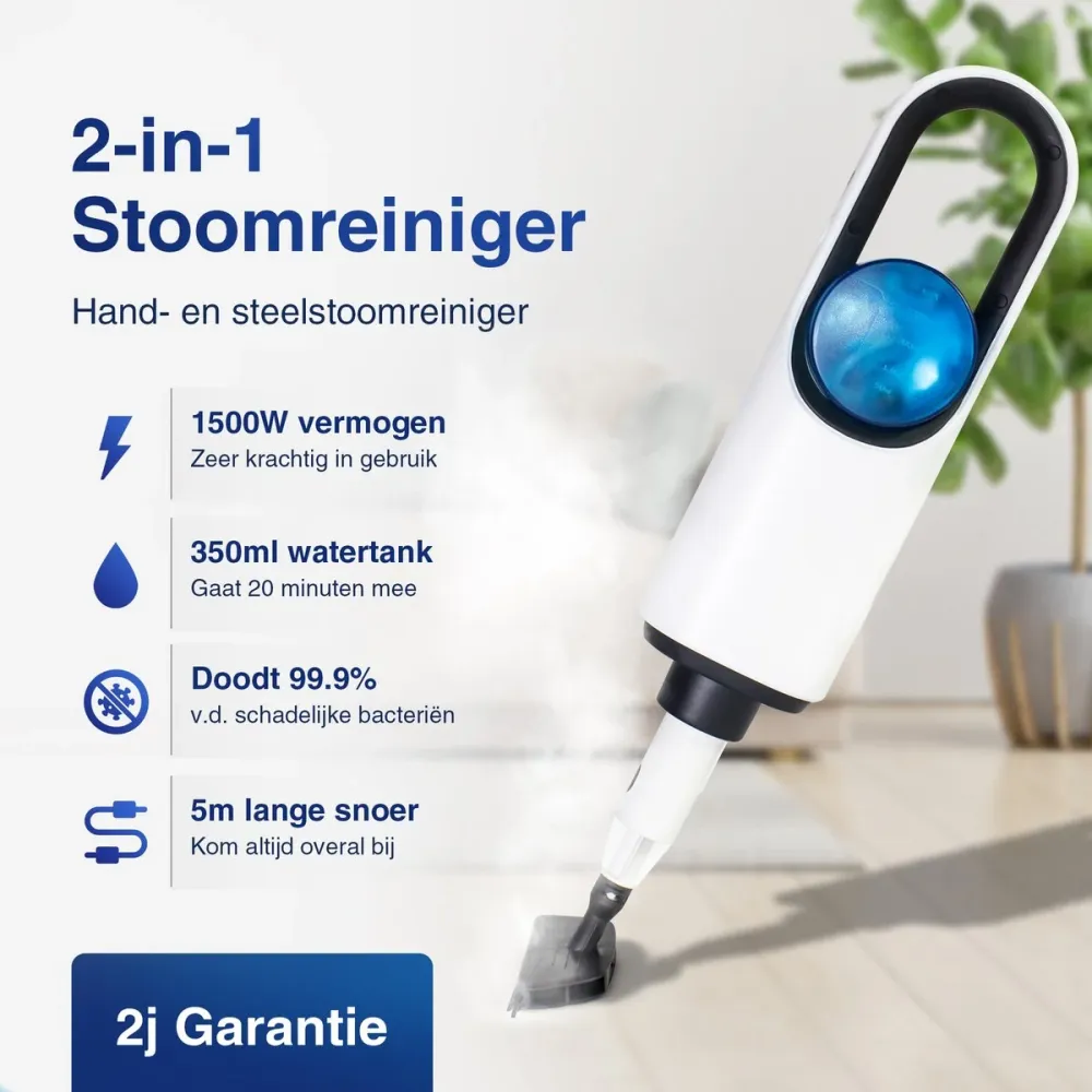 Samako Royal Elite Stoomreiniger - Handstomer - Vlekkenreiniger - Diepte reiniging voor vloer, bank, badkamer en tapijt -...