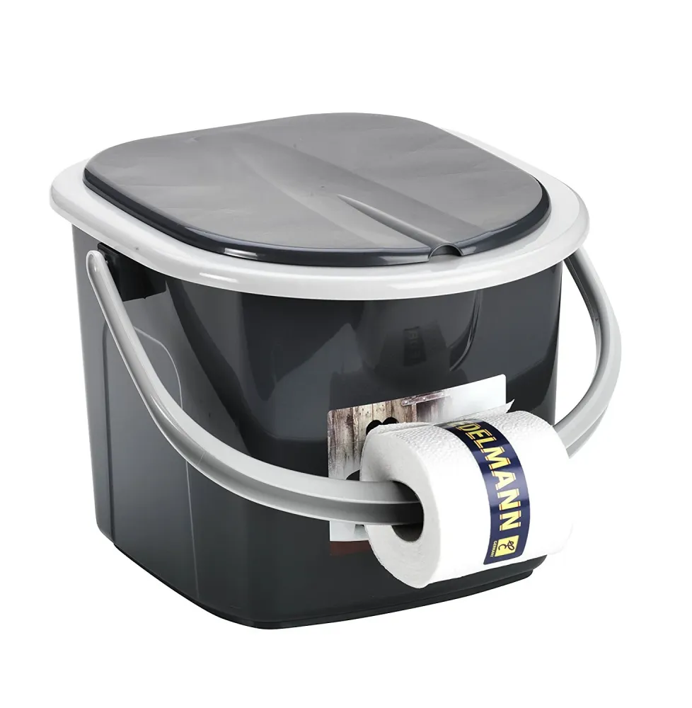 Draagbare BranQ toiletpot 15,5 liter emmer Duister grijs