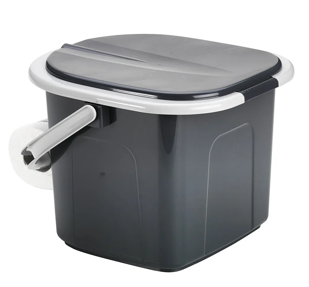 Draagbare BranQ toiletpot 15,5 liter emmer Duister grijs