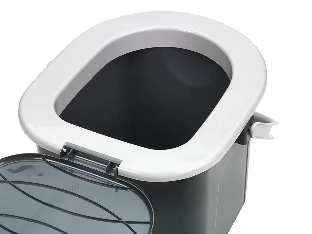 Draagbare BranQ toiletpot 15,5 liter emmer Duister grijs